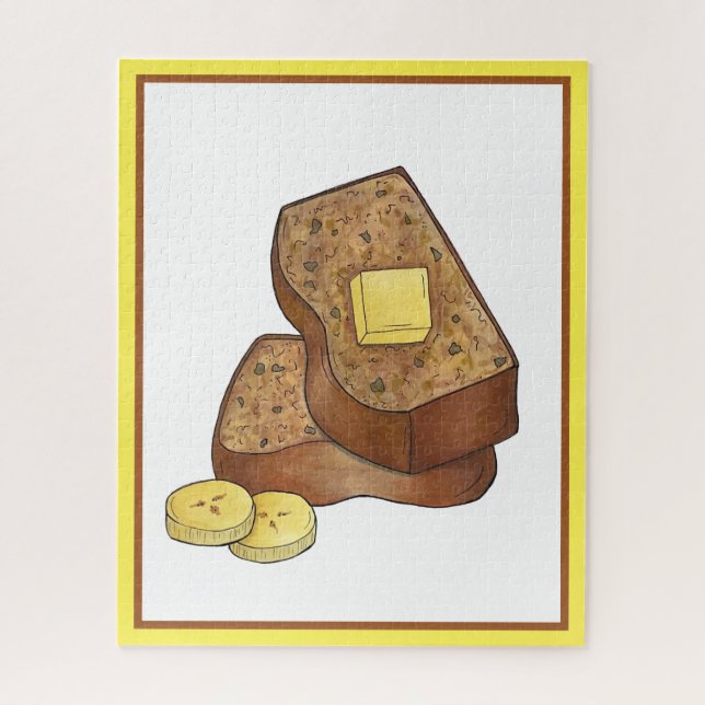 Buttered Banana Broad Loaf Slice Food Illustration (Vertikal)