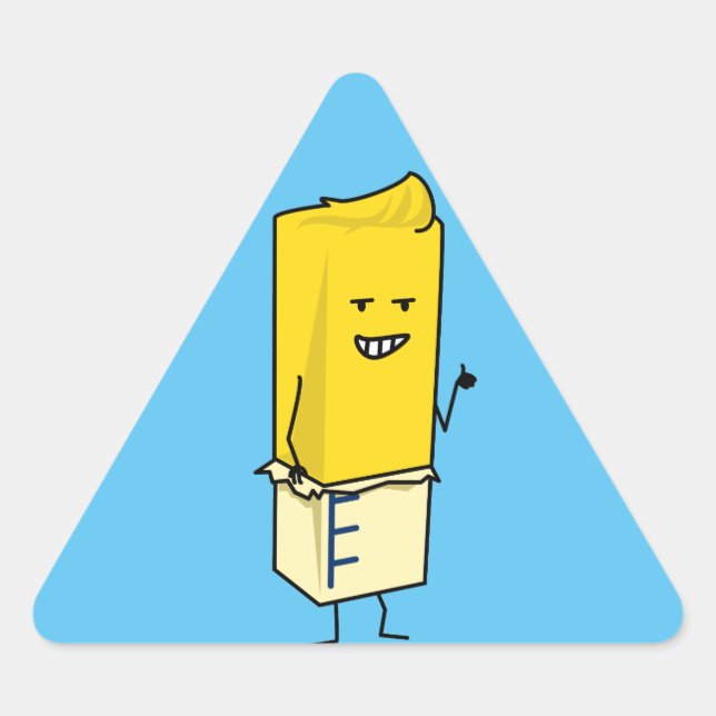 Buttered Buttery Stick of Butter Happy Thumbs Up Dreieckiger Aufkleber (Vorderseite)