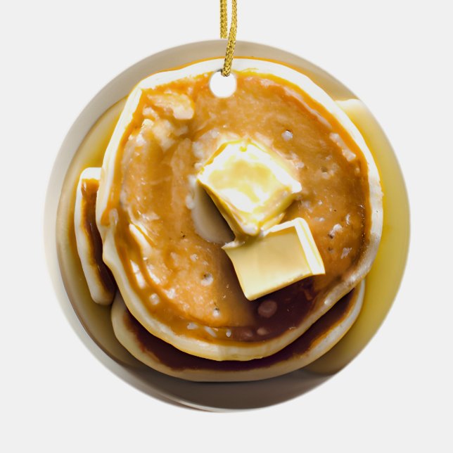 Buttered Pancakes Pun Christmas Keramik Ornament (Vorne)