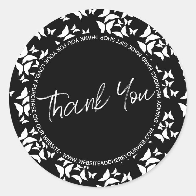 Butterfells Skriptgeschäft Vielen Dank Runder Aufkleber (Vorderseite)