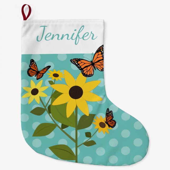 Butterfels Blumenweihnachtsfest Strumpf Großer Weihnachtsstrumpf (Vorderseite)