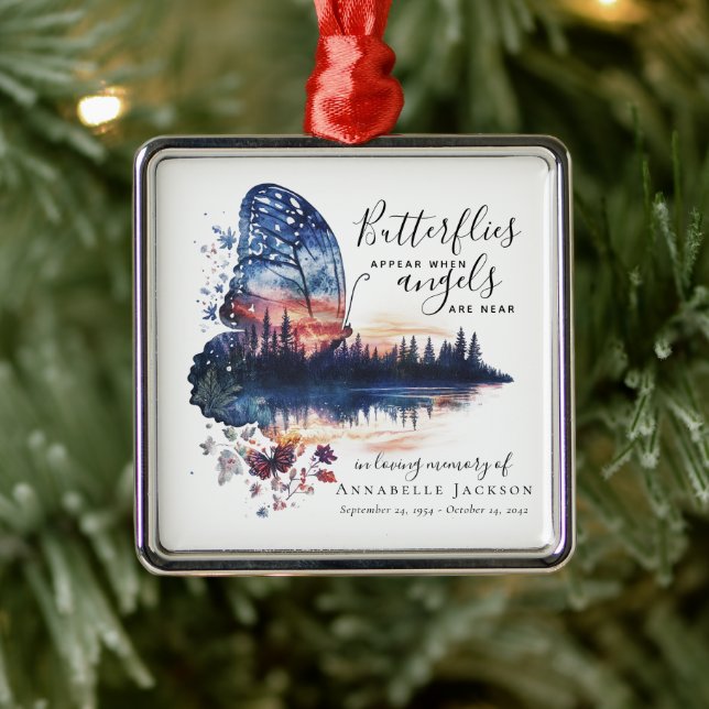 Butterfels-Zitat-Memorial Ornament Aus Metall (Baum)