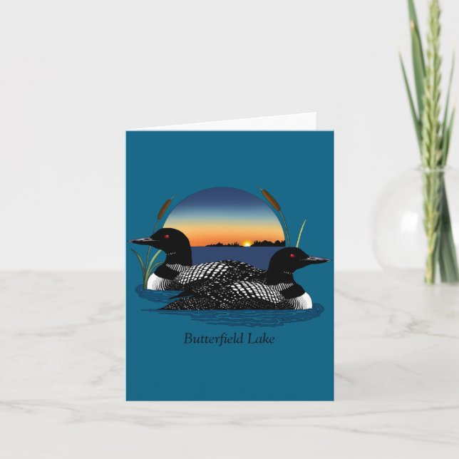 Butterfield Lake Loon Pair  Karte (Vorderseite)