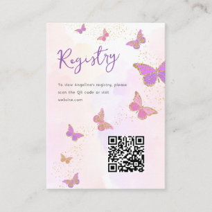 Butterfisch Brautparty Registry QR Code Begleitkarte