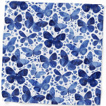 Butterfisch Watercolor Blue bandana Halstuch<br><div class="desc">Indigo blue and white watercolor butterfly painting.</div>