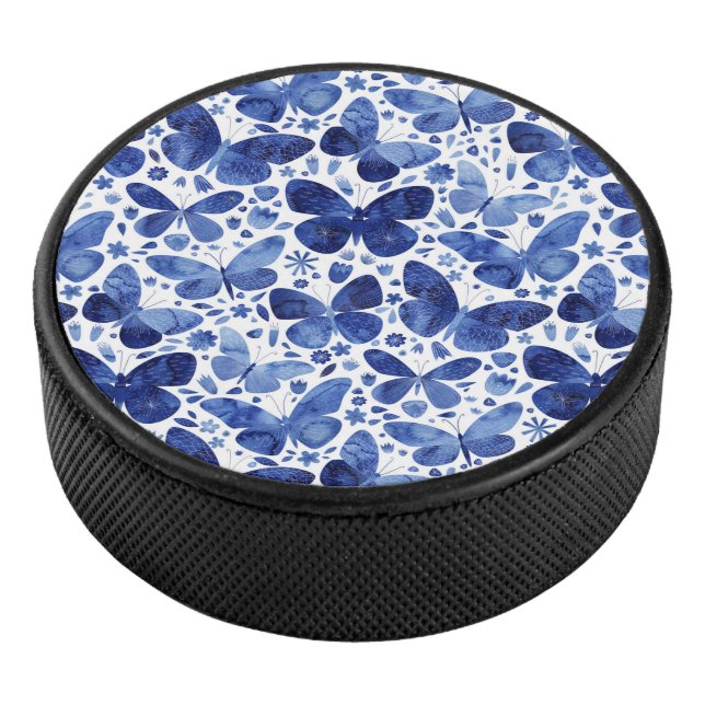Butterfisch Watercolor Blue Eishockey Puck (3/4)