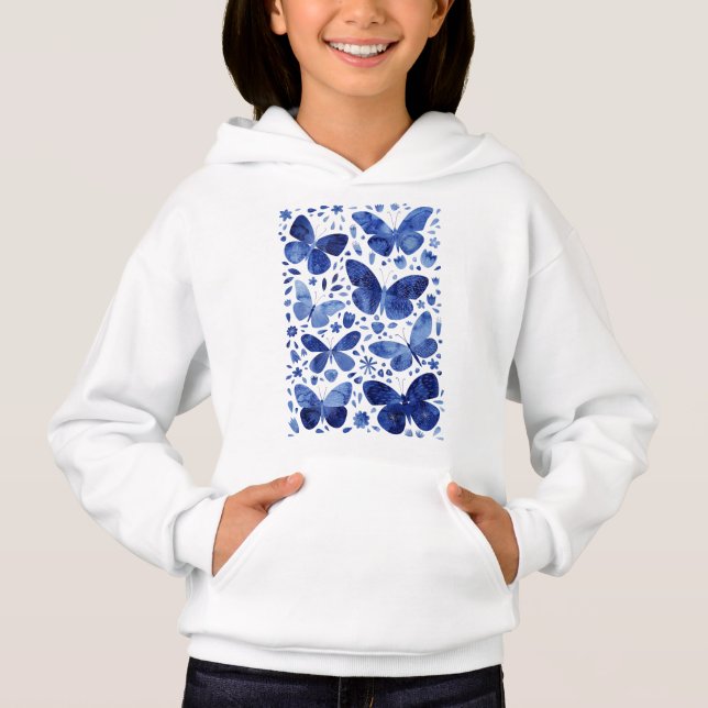 Butterfisch Watercolor Blue Hoodie (Vorderseite)