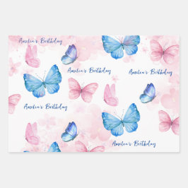 Butterfisch Watercolor Blue Wrapping Paper Geschenkpapier Set