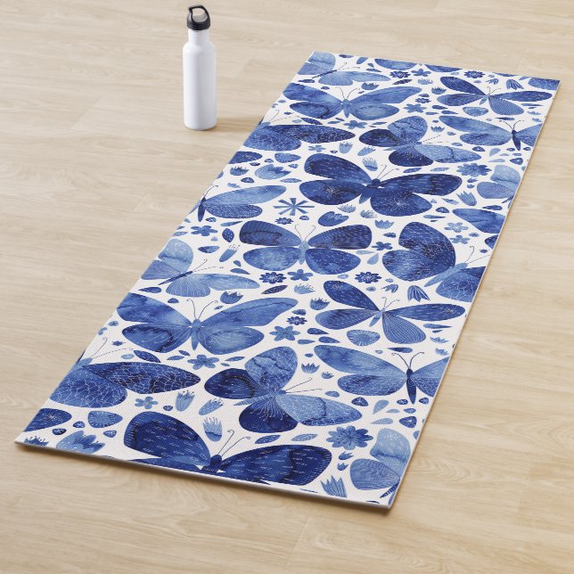 Butterfisch Watercolor Blue Yogamatte (Beispiel)