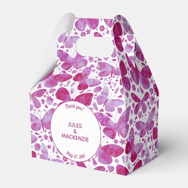 Butterfisch Watercolor Modern Boho Magenta Pink Geschenkschachtel (Vorderseite)