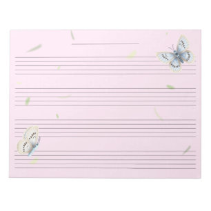 Butterfische Extra Wide Rule Kids Music Manuskript Notizblock