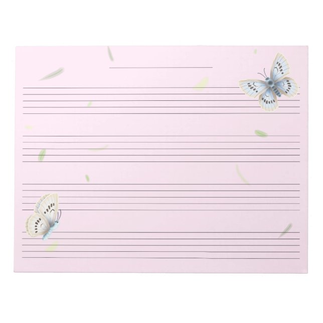 Butterfische Extra Wide Rule Kids Music Manuskript Notizblock (Vorderseite)