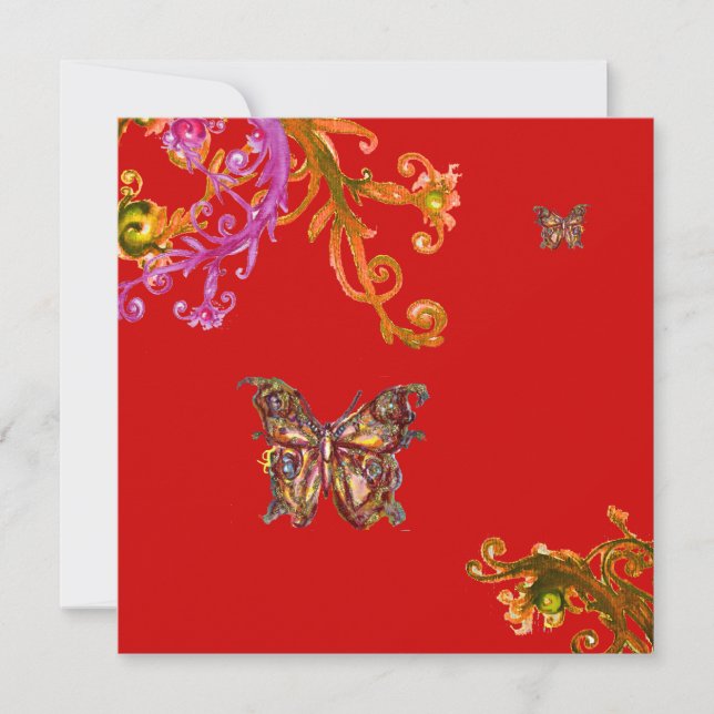 BUTTERFLÄCHE, hellrosa gelb Einladung (Vorderseite)