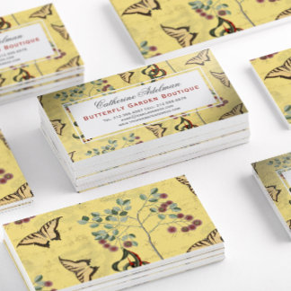 Butterfliegen Botanische Vintage Chinoiserie Visitenkarte