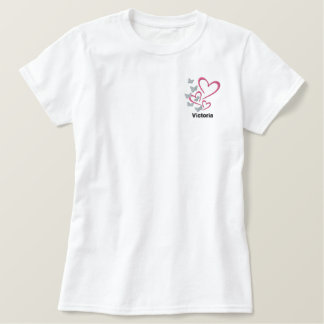 Butterfliegen Hört Niedlich Personalisiert Besticktes T-Shirt