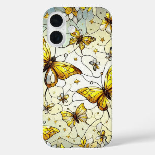 Butterfliegen Stain Glass Pattern iPhone 16 Hülle