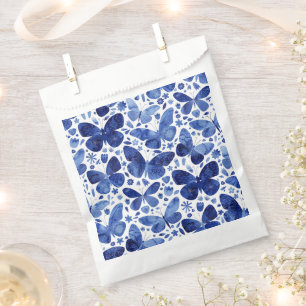 Butterfliegen Watercolor Indigo Blue Geschenktütchen