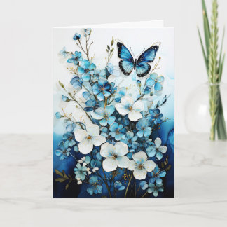 Butterflies and Flowers Blank Note Greeting Card Karte