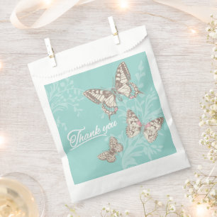 Butterflies Aqua Dankeschön Hochzeit Geschenktütchen
