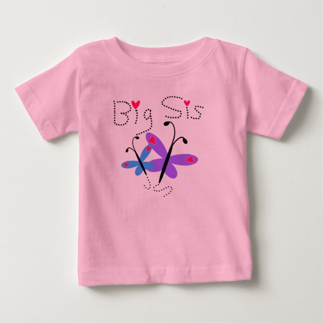 Butterflies Big Sis Baby T-shirt (Vorderseite)
