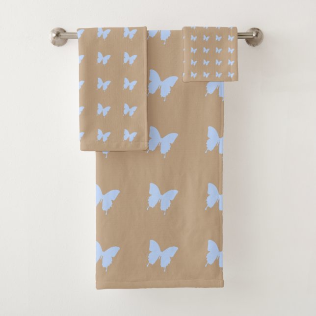 Butterflies Blau Badhandtuch Set (Insitu)