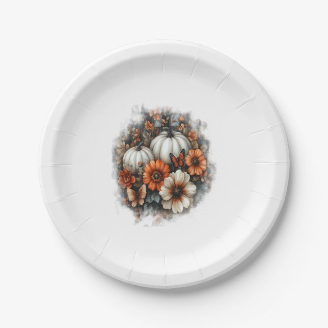 Butterflies Country Pumpkin Pappteller (Vorderseite)