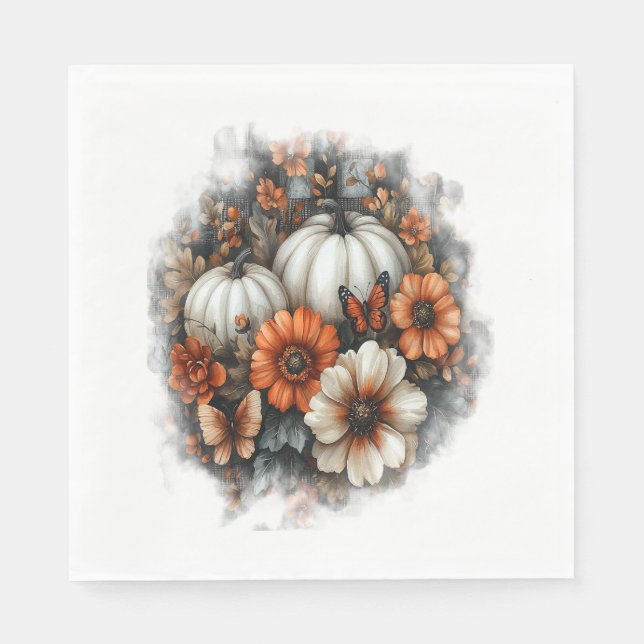 Butterflies Country Pumpkin Serviette (Vorderseite)