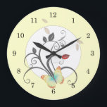 Butterflies Flower Art Deco Wall Clock Große Wanduhr<br><div class="desc">clockfaces Beautiful Pretty Cute Butterflies Buterfly Flowers Art Deco clocks also available at our DianeLeenknegtArt store Home Decor Wall Clock</div>
