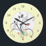Butterflies Flower Art Deco Wall Clock Große Wanduhr<br><div class="desc">clockfaces Beautiful Pretty Cute Butterflies Buterfly Flowers Art Deco clocks also available at our DianeLeenknegtArt store Home Decor Wall Clock</div>