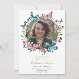 Butterflies Foto Beerdigung des Dienstprogramms Einladung