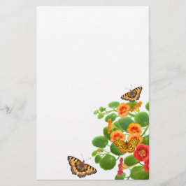 Butterflies & Nasturtium Blume Stationierung Briefpapier