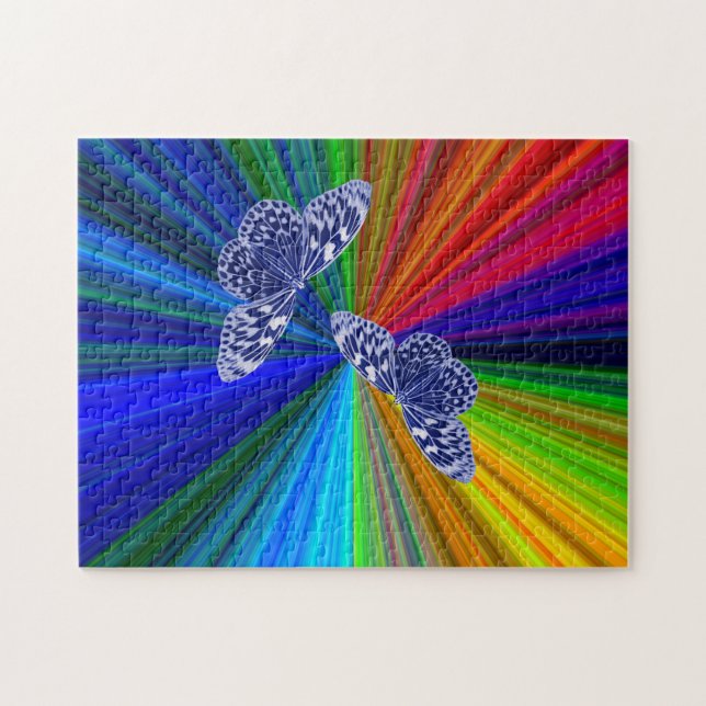 Butterflies on rainbow colors (Horizontal)
