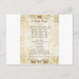 butterflies=pope francis=st. francis SIMPLE PRAYER Postkarte
