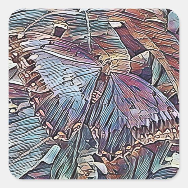 BUTTERFLIES QUADRATISCHER AUFKLEBER (Vorderseite)