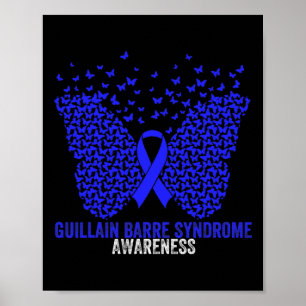 Butterflies Ribbon Guillain Byrre Syndrom Awarene Poster