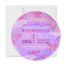 BUTTERFLIES & STARS Runder Bat Mitzvah Einladung