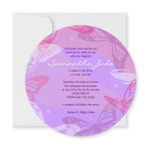 BUTTERFLIES & STARS Runder Bat Mitzvah Einladung
