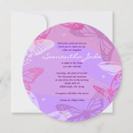 BUTTERFLIES & STARS Runder Bat Mitzvah Einladung
