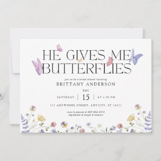 Butterflies Whimsical Bridal Dusche Einladung