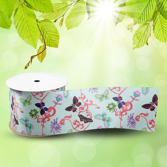 Butterflies William Morris Design Style Satinband (Von Creator hochgeladen)