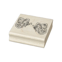 Butterflies Wood Art Briefmarke