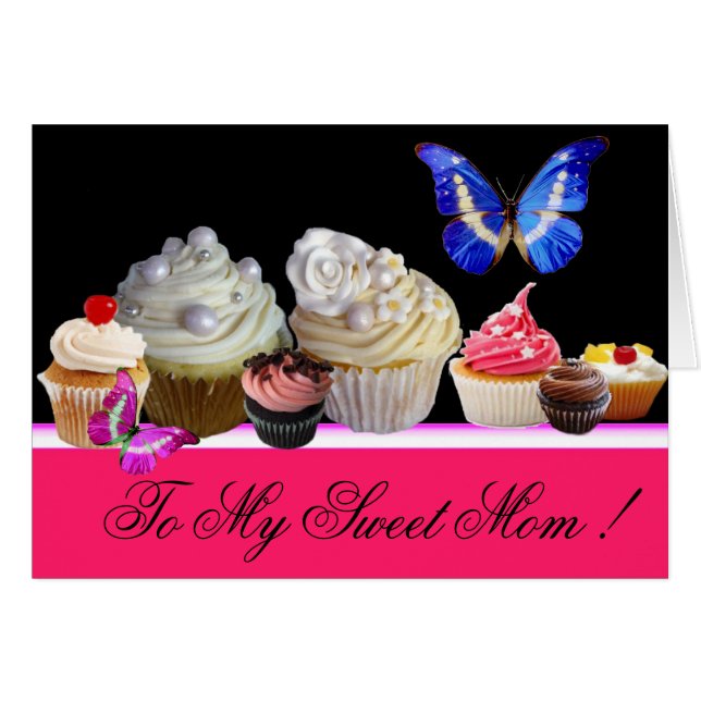 BUTTERFLIES YUMMY CUPCAKES SWEET MOTHER (Vorderseite (Horizontal))