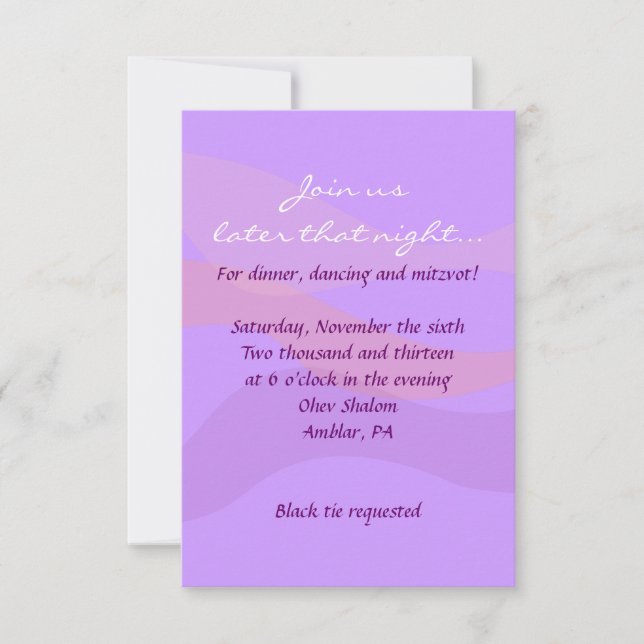 BUTTERFLIS & STARS Bat Mitzvah Party Card Einladung (Vorderseite)