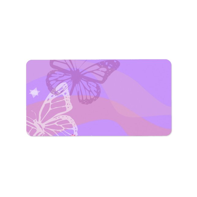 BUTTERFLIS & STARS Bat Mitzvah Rücksendeadresse Adressaufkleber (Vorne)