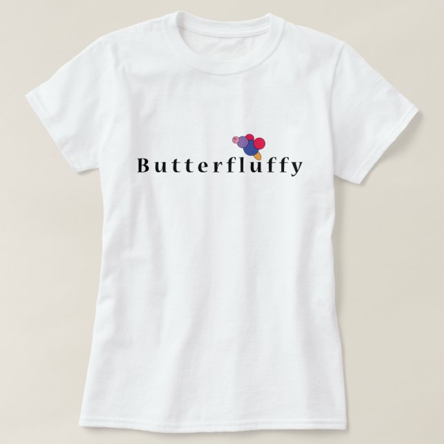Butterfluffy: Niedlicher, lebenslustiger Vogel-T - T-Shirt (Design vorne)