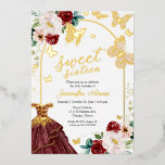 Butterfly 16 . Geburtstag Burgundy Marsala Dress Folieneinladung<br><div class="desc">Adorable, bordeauxfarbene Blumenladen zum 16. Geburtstag. Einfach mit Ihren Daten personalisieren. Bitte kontaktieren Sie mich per Chat, wenn Sie Fragen zum Kunstwerk haben oder eine Anpassung benötigen. Karo der Auflistung für weitere Elemente. BITTE BEACHTEN SIE: Für Unterstützung bei Bestellungen, Versand, Produktinformationen usw. wenden Sie sich direkt an den Zazzle Kundenservice...</div>