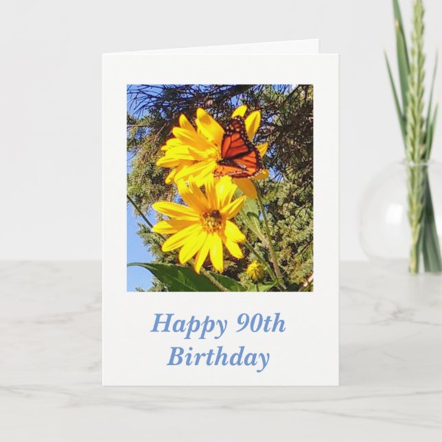 Butterfly 90. Geburtstag Karte (Vorderseite)