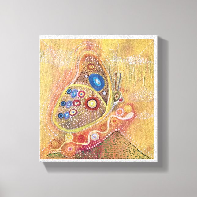 Butterfly Abstrakt Art Wrapped Canvas Leinwanddruck (Vorderseite)