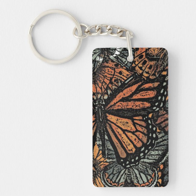 Butterfly abstrakte Fantasiekunst Schlüsselanhänger (Vorderseite)