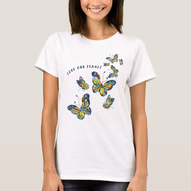 BUTTERFLY AIME NOTRE T-SHIRT PLANÈTE (Devant)